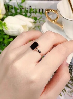 本命年新品镀925银绿碧玺戒指女高级高颜值女戒简约百搭热卖款气