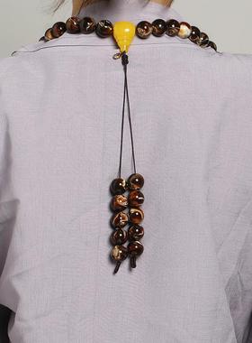 本命年福运堂主法方丈佛珠根珀108颗大和尚法师挂住配饰流苏蜜蜡