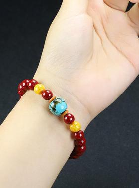 本命年2025朱砂手串女高含量原矿晶体砂雄黄砂手链男礼物