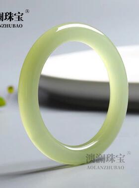 本命年高品质高冰阿富汗玉青提色圆条手镯冰透阿富汗玉青白色圆条