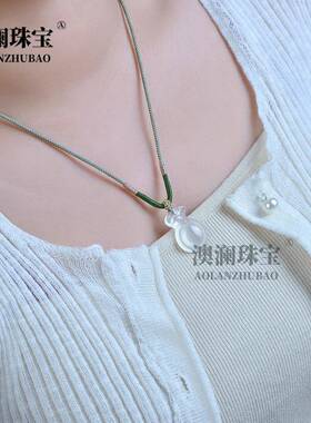 本命年高冰玉髓玉兰花吊坠白玛瑙葫芦钱袋挂件女款水滴玉石项链礼