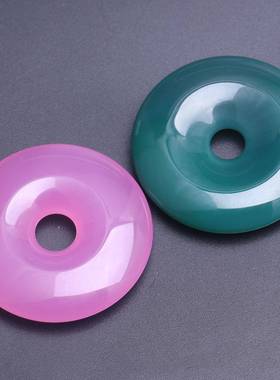 本命年玛瑙玉髓平安扣吊坠男女款5M大号玉石平安扣挂件车挂毛衣链