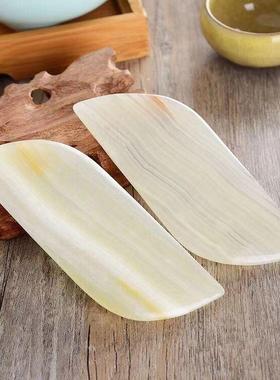 本命年玉石刮痧板阿富汗玉缠丝刮痧板面部刮痧美容用品按摩器礼物