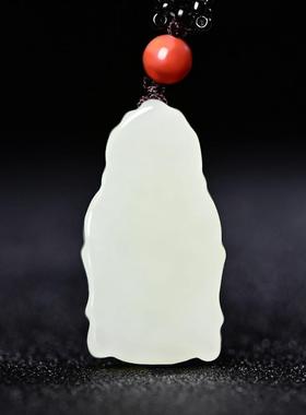 本命年新疆和田玉吊坠观音头像玉佩男士玉石保平安转运玉坠挂件项