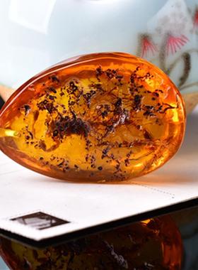 本命年蜜蜡琥珀蝎子化石吊坠挂件简约男女款礼物