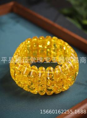 本命年琥珀蜜蜡手串花珀多宝手排男女款手链复古手镯礼物