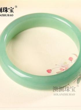 本命年东陵玉手镯印度翡翠玉镯子满绿冰种玉石镯子礼物