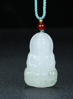本命年天山翠佛公吊坠翠玉笑佛挂件母亲节观音菩萨项链礼物