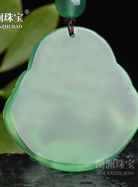 本命年玉髓佛吊坠绿色大度弥勒佛挂件翠绿色佛吊坠国潮饰品礼物