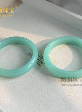 本命年新疆且末料和田玉手镯外蒙料莫蓝迪色系鸭蛋青正圈玉石镯子