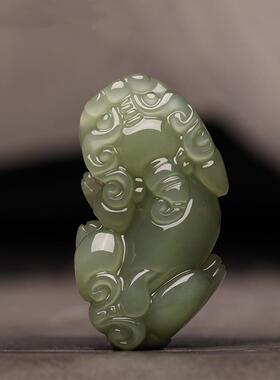 本命年和田玉青玉貔貅吊坠男转运霸王皮丘皮休貔恘辟女款坠挂件玉