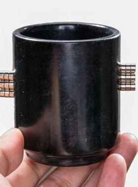 本命年药王石墨玉茶杯祁连玉橄榄绿墨绿玉陨石带磁性茶具酒杯礼物