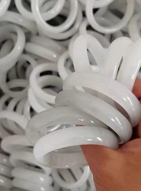 本命年冰种水墨丹青玉镯灰冰玉翠手镯冰灰水墨玉戈壁料女款玉石手