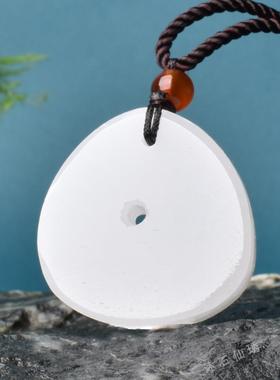 本命年阿富汗玉白色时来运转挂件白色玉石挂件民族风饰品礼物