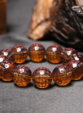 本命年大悲咒多宝手串蜜蜡琥珀茶珀蓝珀血珀108颗佛珠男女款礼物
