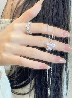 新款项链ins粉钻锁骨链女合金
