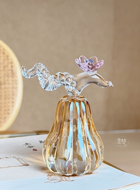新款水晶南瓜家居小摆件办公室客厅桌面装饰品小众生日乔迁礼物