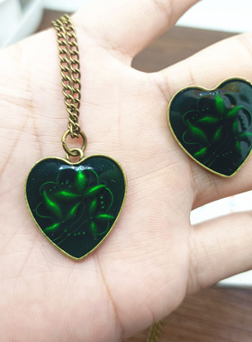 欧美复古绿爱心戒指情侣饰品