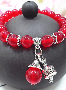 手链算盘皮休吊坠蓝砂石男女情侣