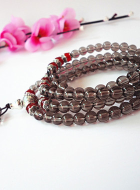 s386天然紫水晶茶晶女多层饰品