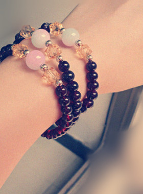 泰国佛牌石榴石水晶手链