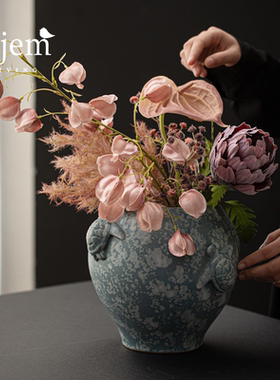 Hjem LIVING·雾岛|复古陶瓷花瓶插花器干花水培家用客厅装饰摆件