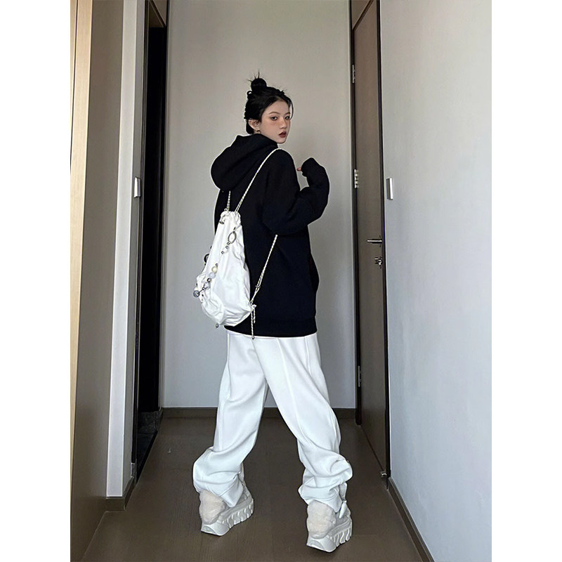 秋冬加绒连帽卫衣女2024新款美式复古宽松小众设计感oversize外套,淘宝优惠券,粉丝福利购,淘宝优惠卷