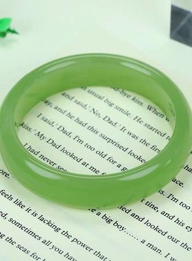 玛瑙玉髓帝王绿油青色高冰玉手镯