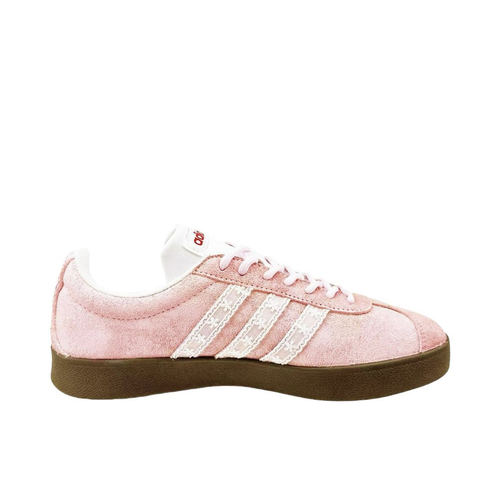 【定制球鞋】Adidas neo VL Court阿迪达斯粉蕾丝优雅德训鞋板鞋 - 图0