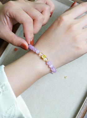 气质温柔天然紫锂辉手串