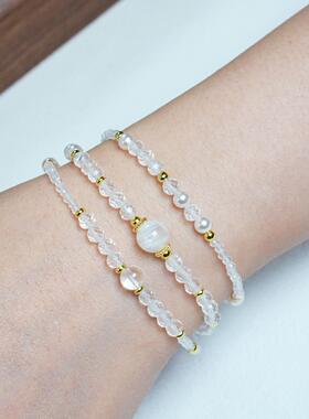 如霜天然缅珠18K黄金手链