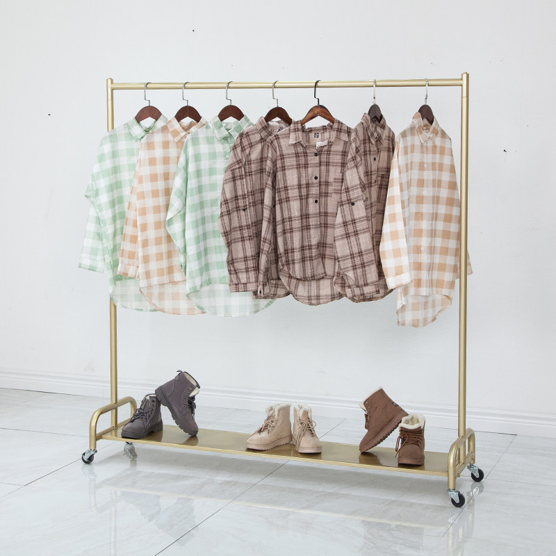 轻奢服装店展示架落地式衣架衣杆女装货架简约晾衣服架移动带轮子,淘宝优惠券,粉丝福利购,淘宝优惠卷