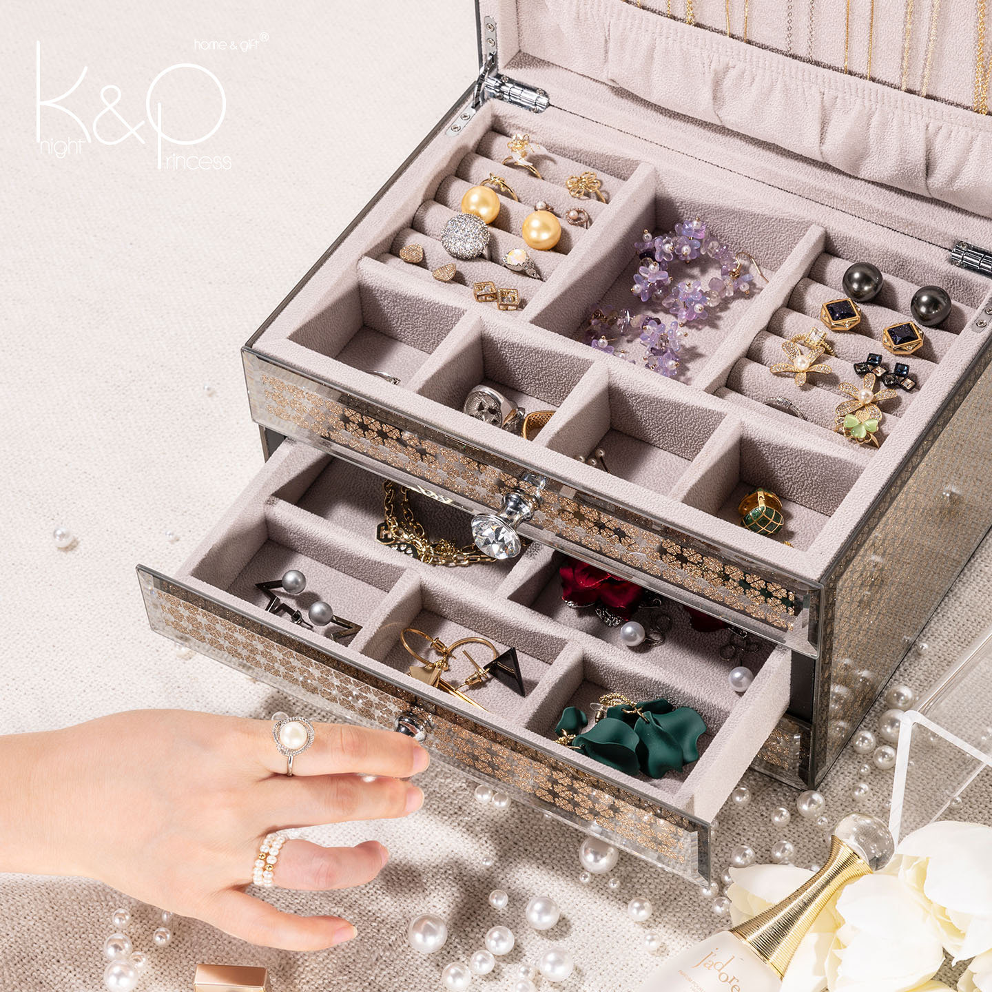 KP high-end exquisite jewelry storage box