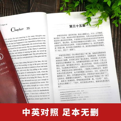 同步音频|傲慢与偏见中英文英汉对照双语版 简奥斯汀傲慢与偏见英文版原版 世界名著文学小说英语读物初高中大学生 全英文原版小说 - 图2