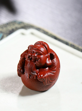 宜兴原矿紫砂茶宠小摆件可养 财神雕塑家居茶桌功夫茶具配件批发