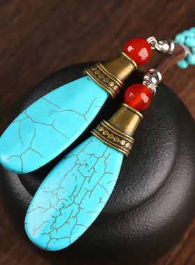 手工复古民族风松石毛衣链送朋友