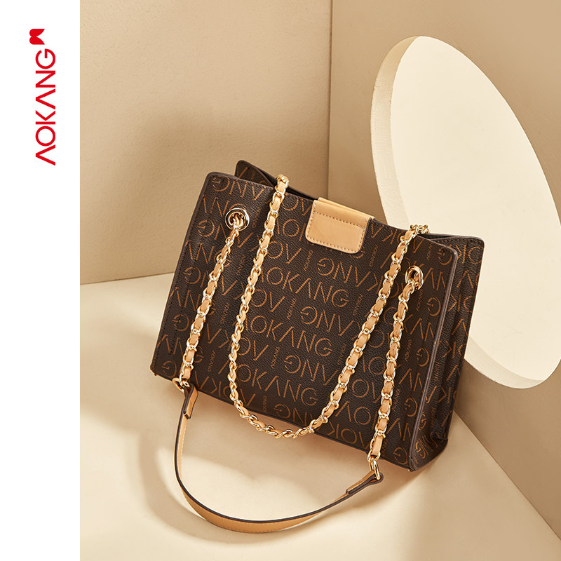 奥康气质新款女士潮流质感托特包 奥康皮具箱包托特包