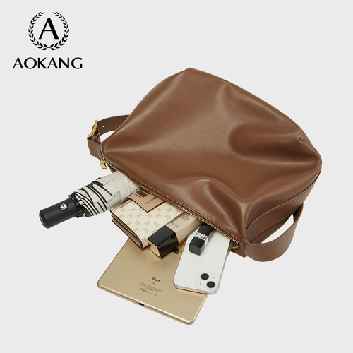 Сумка через плечо, вместительная и большая сумка на одно плечо, из натуральной кожи