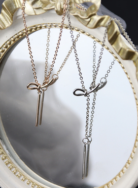 925银抽拉项链女韩版小众设计