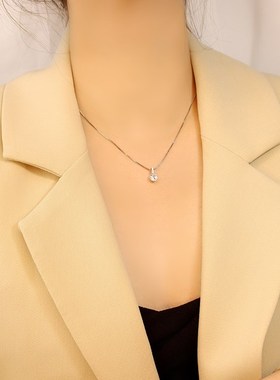 s925纯银一颗钻锁骨链轻奢时尚