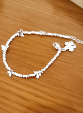 韩版时尚精致碎银手串蝴蝶手链女超仙甜美高级感手饰ins小众设计