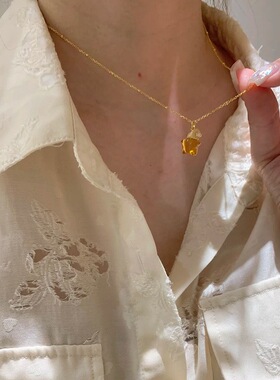 冰透星星蝴蝶编织项链女小众设计串珠锁骨链网红简约可爱