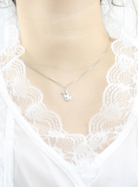 925纯银小白兔项链女兔子生肖