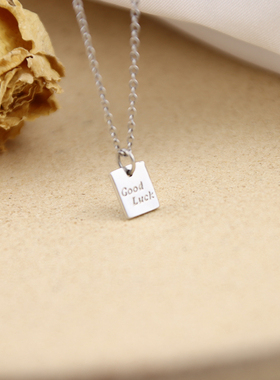 lucky方牌项链女2021ins小众
