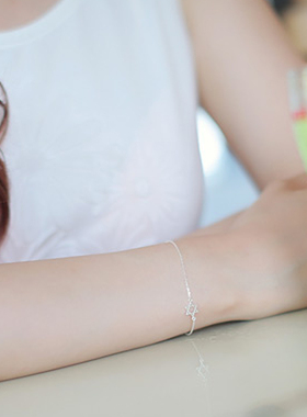 S925纯银六芒星手链日