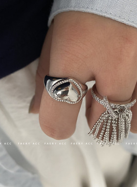 复古法式红色高级感戒指