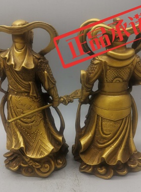 仿古铜摆件铜关公伽蓝韦陀尊者菩
