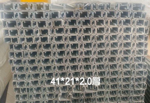 电镀锌抗震支架C型钢支架型钢管道固定轨道冲孔镀锌C型钢41*41*21 - 图2