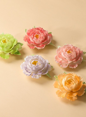 陶瓷手捏仿真牡丹花瓷器摆件文创