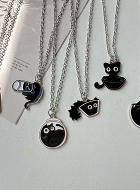 宇宙射线-可爱百变液态猫咪日系吊坠简约百搭小众设计不撞款项链